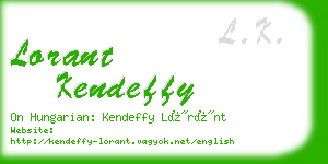 lorant kendeffy business card